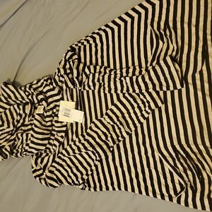 Andrea Jovine xcowl hoodie top stripes with two front pockets